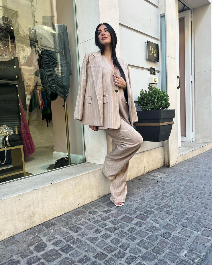 Tailleur Gessato Beige™